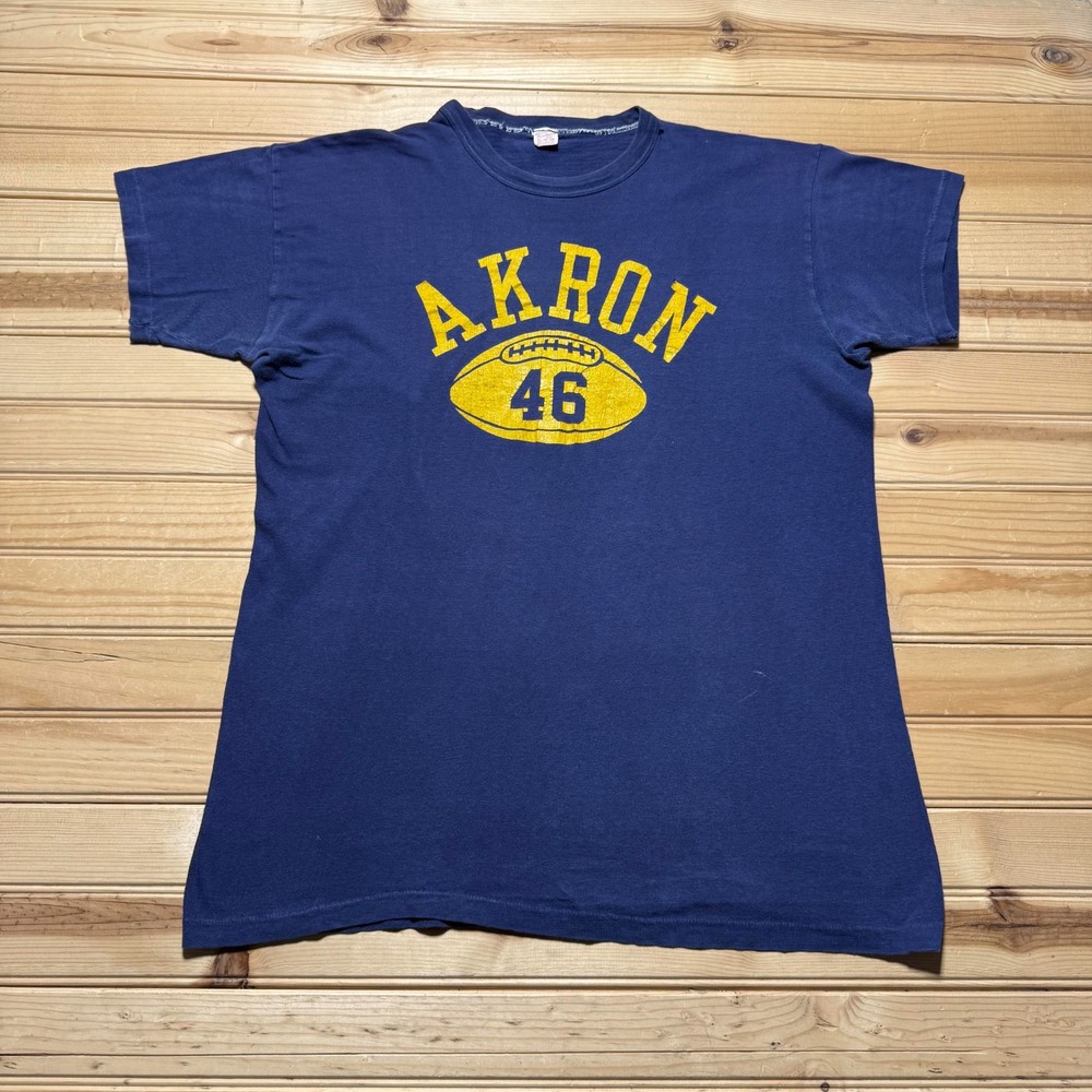 Vintage 50s Akron Football 46 University Athletic Single Stitch T-Shirt Size XL