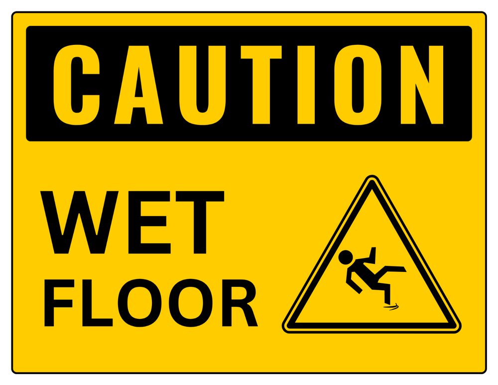 Caution Wet Floor Weatherproof Vinyl Bumper Sticker Decal
