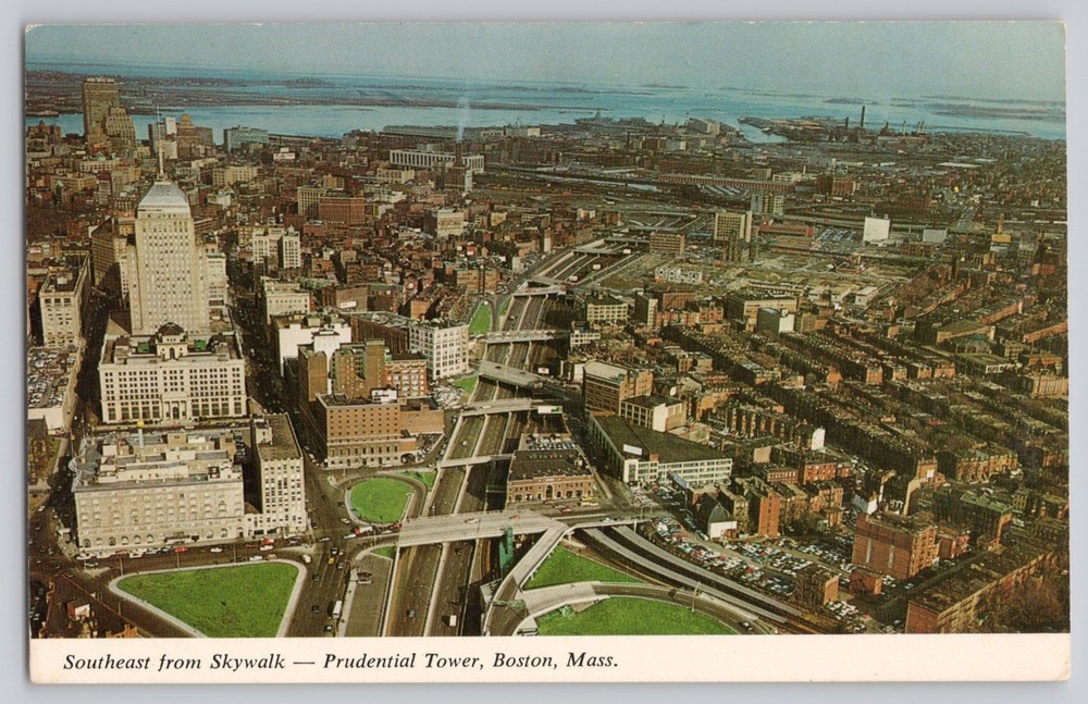 Boston MA Massachusetts View from Prudential Tower Skywalk Vintage Postcard