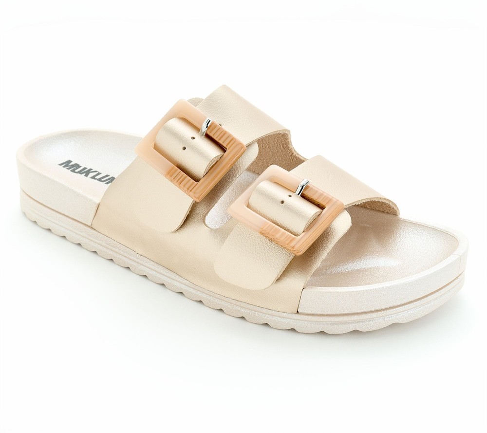 MUK LUKS Women's Sz 11 Adjustable Slide Sandals Sandalwood A690913