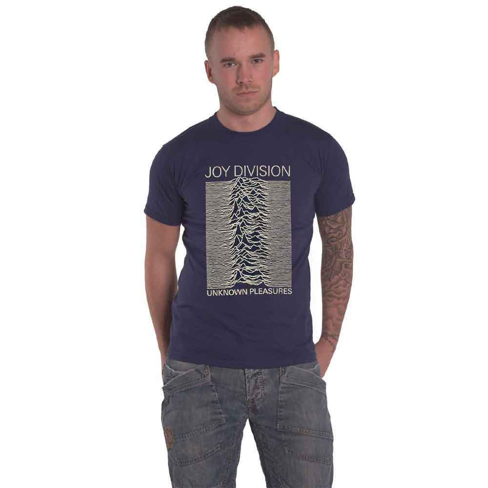 Joy Division Unknown Pleasures Band Logo T-Shirt Unisex Official Denim Blue