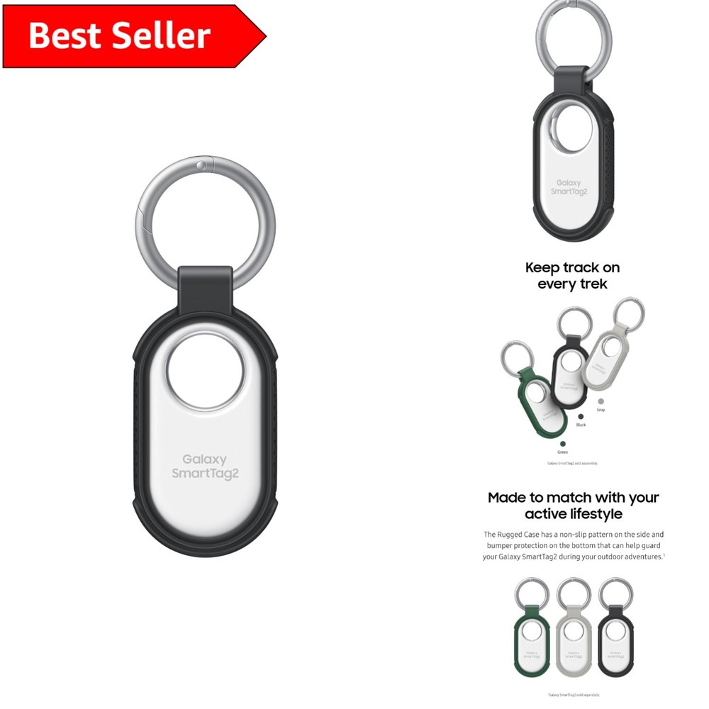 SAMSUNG Galaxy SmartTag2 Rugged GPS Tracker Holder Case in Black