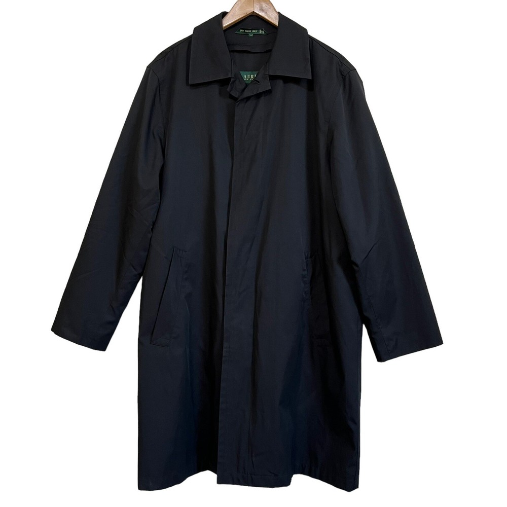Lauren Ralph Lauren Men’s Black Overcoat Trench Coat Removable Warmer Size 40R