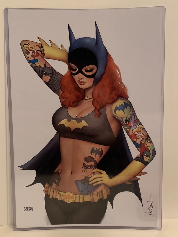 Nathan Szerdy SIGNED Batgirl Tattoo Art Print Batman Nightwing Supergirl