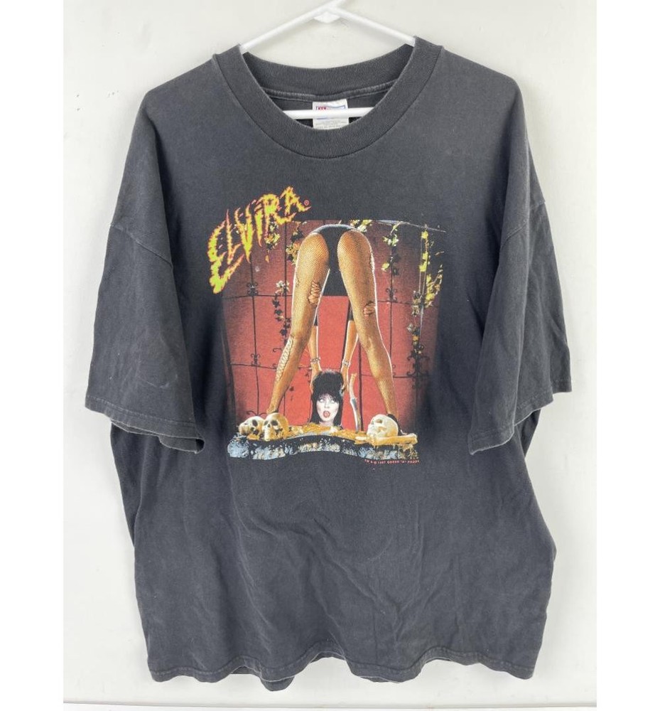 Elvira Mistress Of The Dark Vintage Horror Graphic T Shirt Charcoal S-5XL