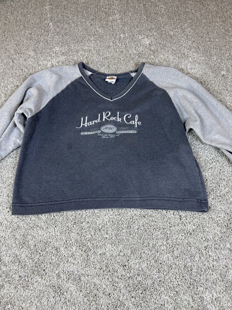 Vintage 90s Hard Rock Cafe Memphis Sweatshirt Pullover Womens Medium Cropped