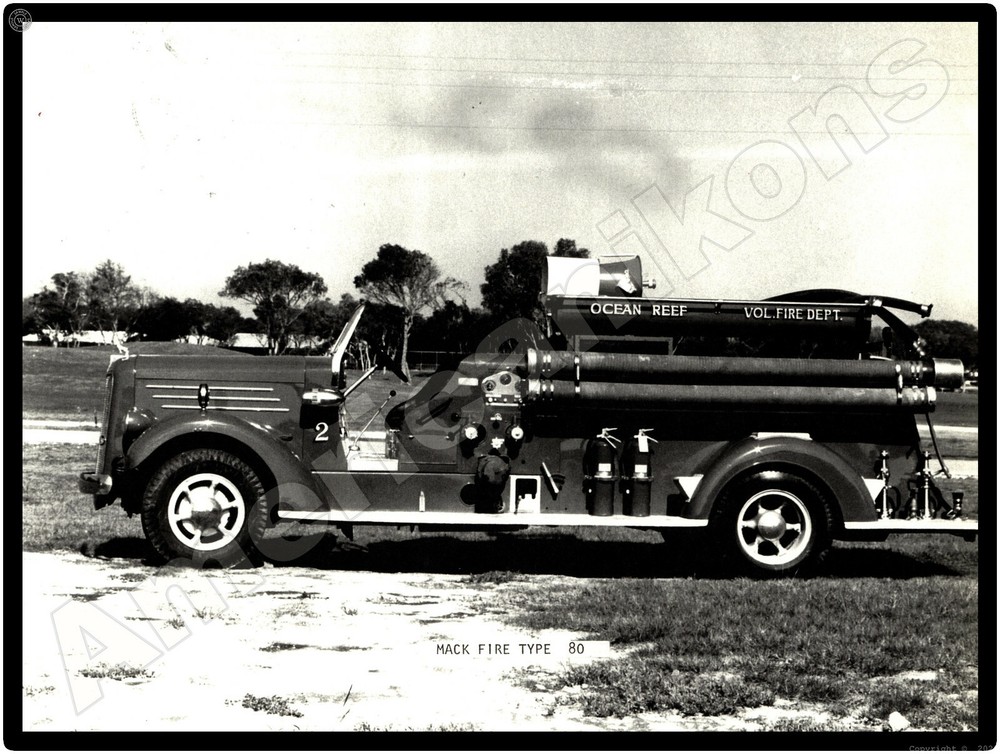 Mack Truck New Metal Sign: Fire Truck Type 80 Ocean Reef Volunteer Fire Dept.