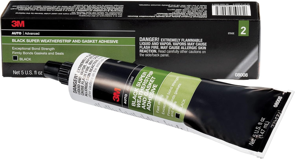 Black Super Weatherstrip Adhesive 5 Fl Oz Tube 08008 Single Pack