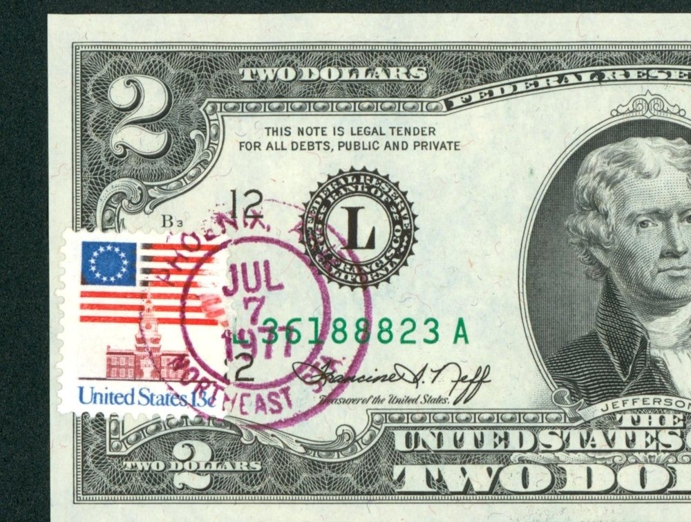 $2 1976 ((CU)) FEDERAL RESERVE NOTE  (FDI - July 7, 1977) (2nd of 5 consec)