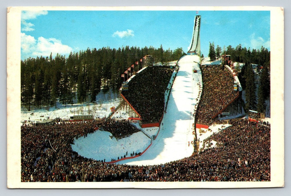 Norge Norway Ski Jump Snow No Stamp 6x4