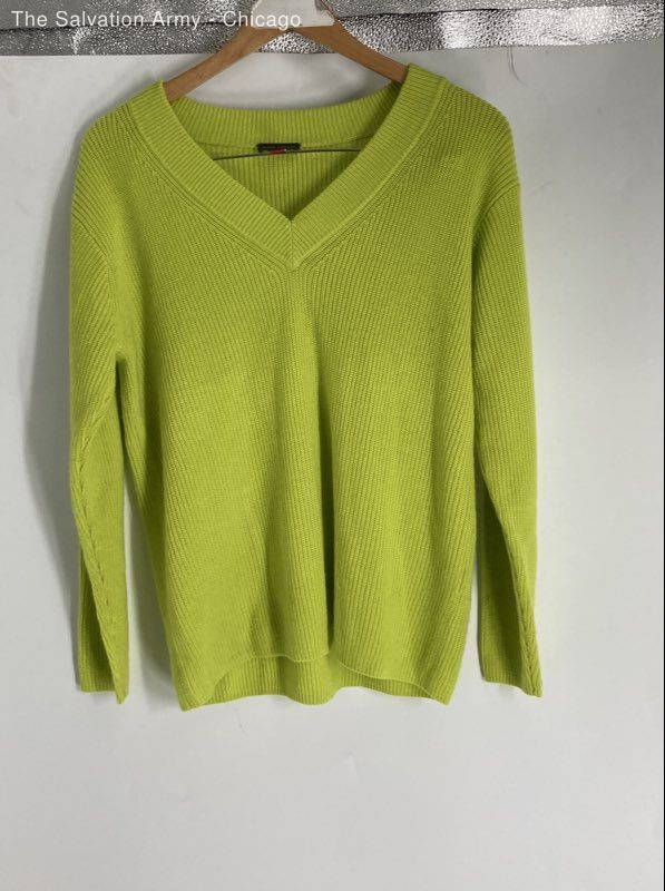 Vince Camuto Womens Lime Green Knitted Long Sleeve Pullover Sweater Size S