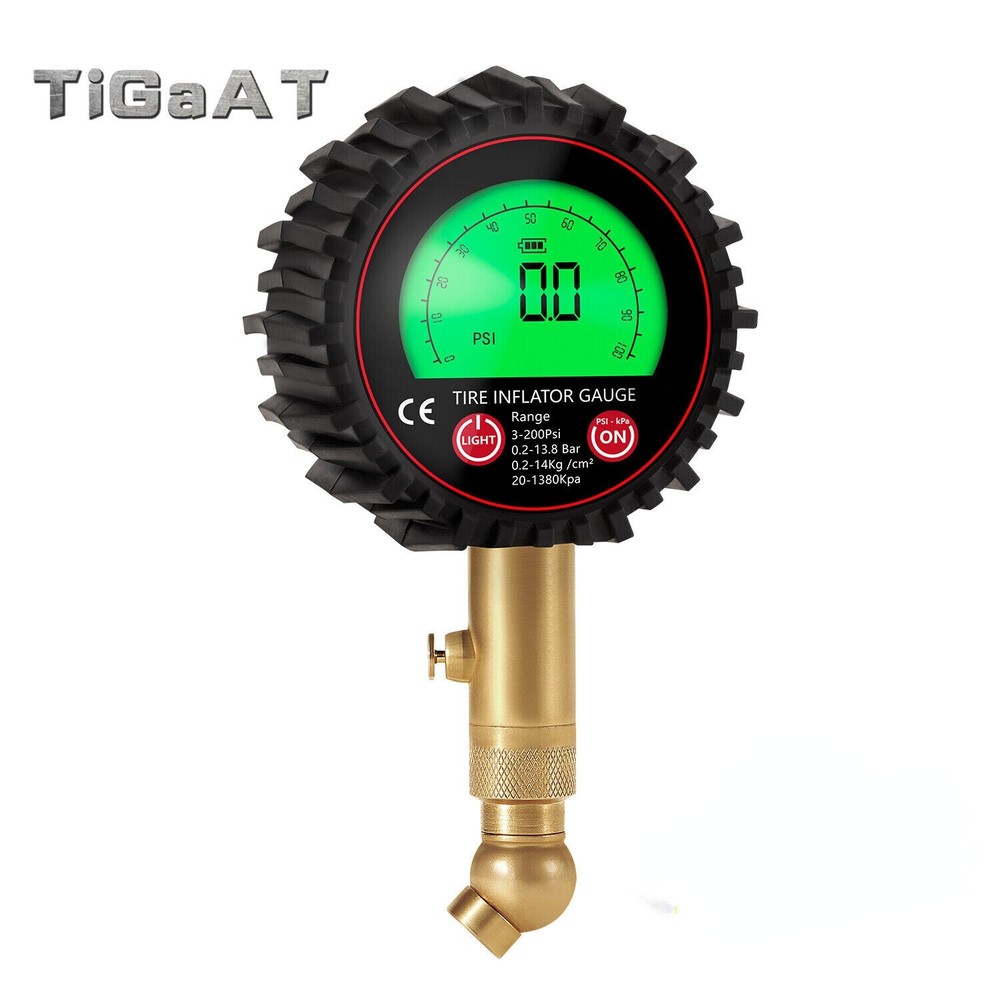 Accurate Digital Air Pressure Tire Gauge 3-200 PSI 4 setting for Truck Car Bike-image