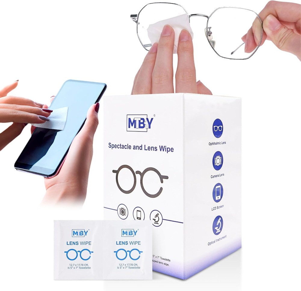 Lens Cleaning Wipes (50 Total Wipes) | Pre-Moistened Individually Wrapped...