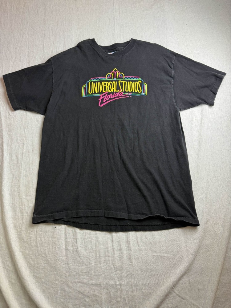 Vintage 90s Universal Studios Florida Shirt Mens XL Black Single Stitch Souvenir