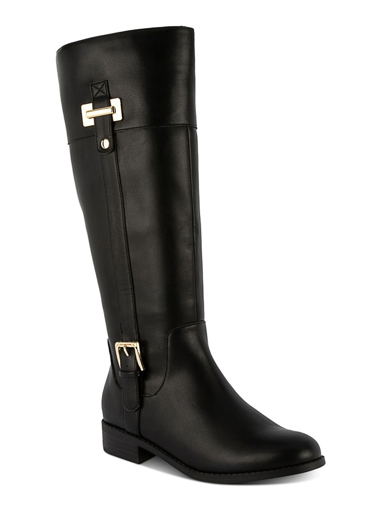 KAREN SCOTT Womens Black Goring Edenn Almond Toe Block Heel Riding Boot 5.5 M