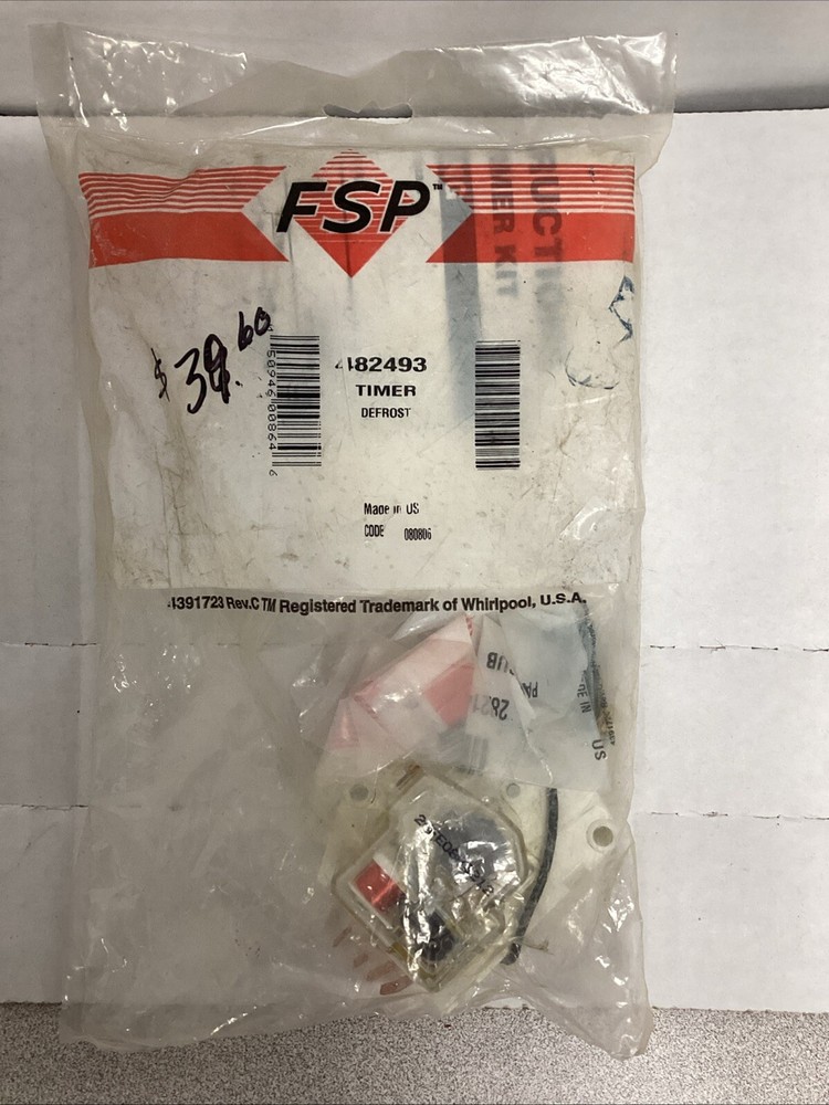 Whirlpool W10822278 Refrigerator Defrost Timer Replacement Part