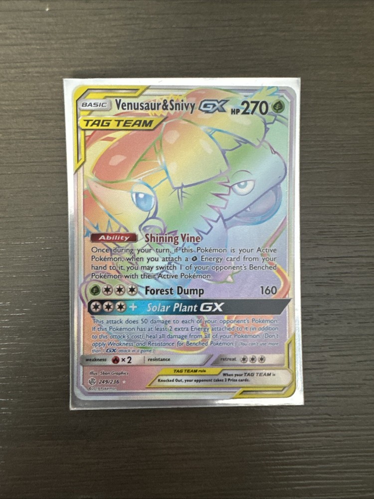 Venusaur & Snivy GX (Secret) 249/236 Sm-Cosmic Eclipse Holo