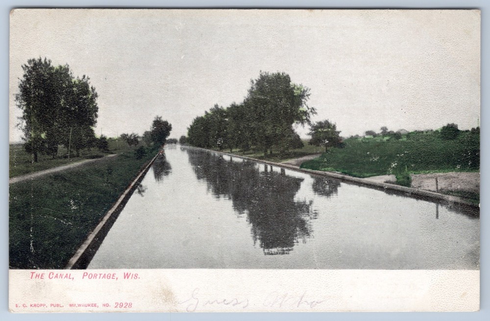 Wisconsin Portage The Canal Landscape Columbia County Postcard