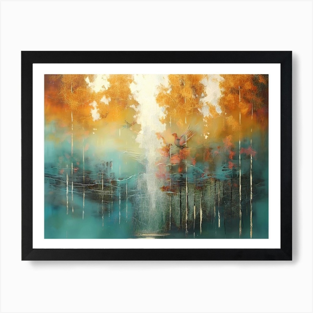 Landscape Forest Trees Art Illustra Framed Wall Art Poster Canvas Print Picture
