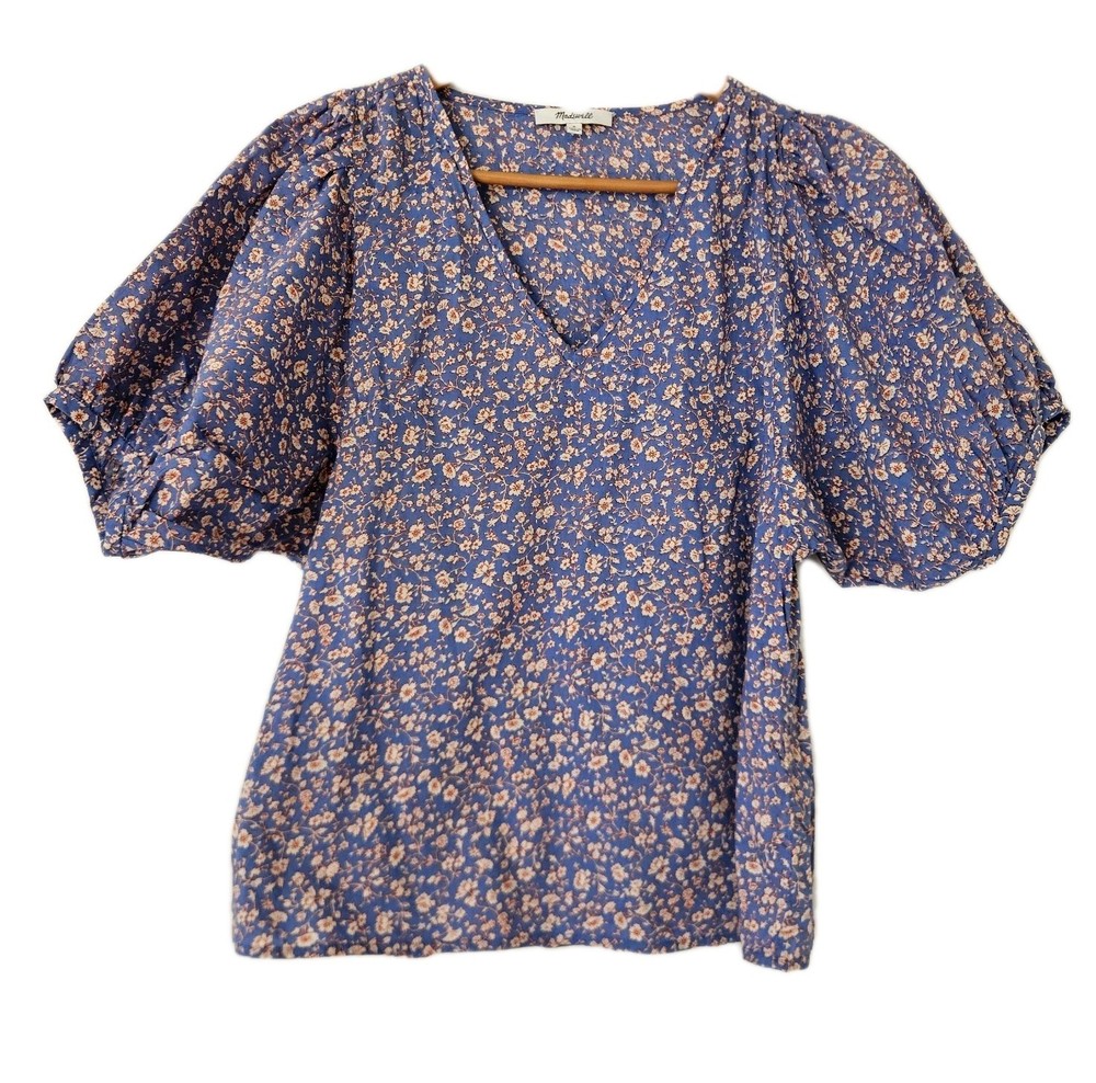 Madewell Top S Cottagecore Puff Sleeve Floral Romantic Country Prairie Boho