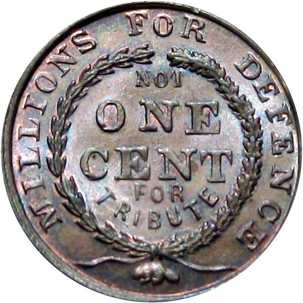 1863 Millions For Defence Not One Cent For Tribute Patriotic Civil War Token