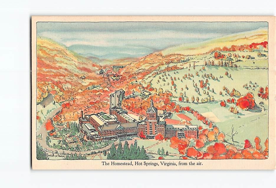 Postcard The Homestead from the air Hot Springs Virginia USA