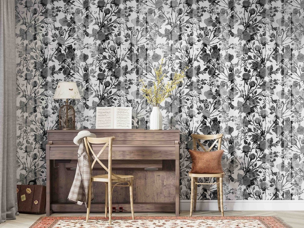 3D Rose Plant Group Pattern Wall Murals Wallpaper Murals Wall Sticker 3