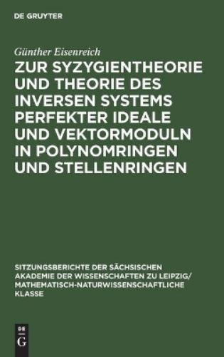 Günther Eisenre Zur Syzygientheorie Und Theorie Des Inversen Systems  (Hardback)