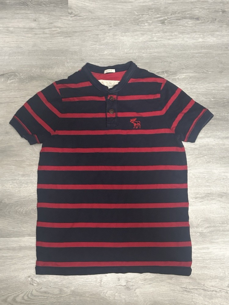 Abercrombie & Fitch Muscle Striped Shirt Mens Small Red Blue Preppy