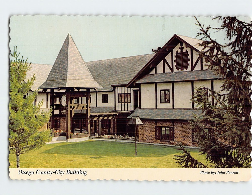 Postcard Otsego County City Building Gaylord Michigan USA