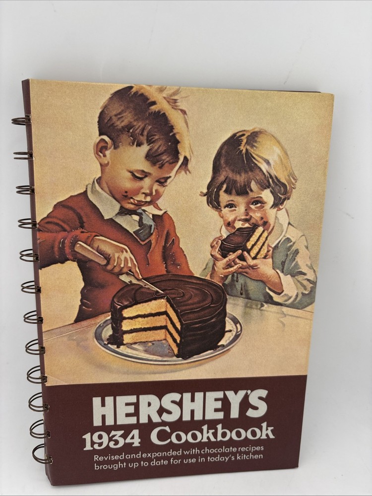 Vintage 1971 Hershey's 1934 Cookbook Spiral Hardcover Chocolate Recipes