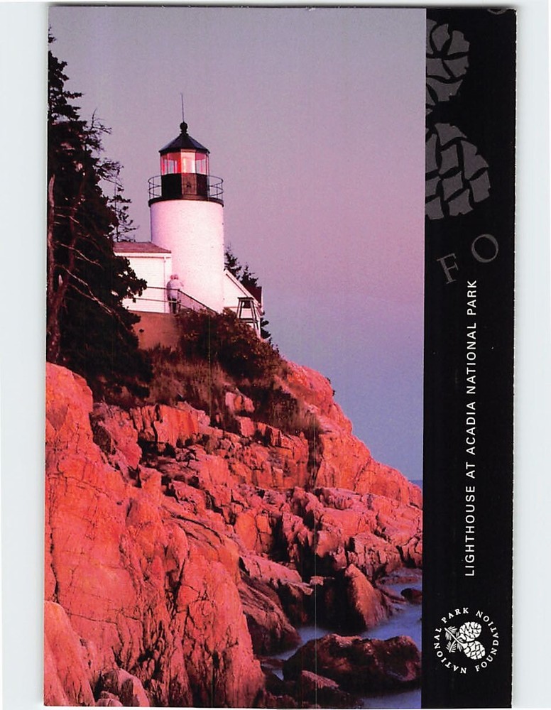 Postcard Lighthouse At Acadia National Park Bass Harbor Maine USA-image