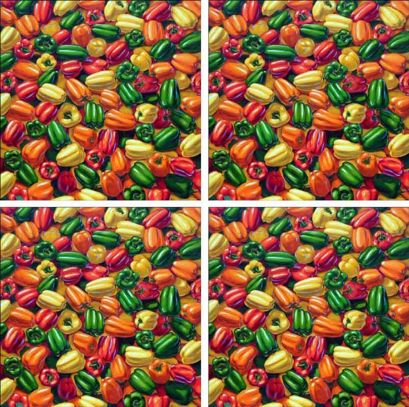 Accent & Decor Tile Set Cole Ceramic Backsplash Bell Pepper Kitchen Art BCA010