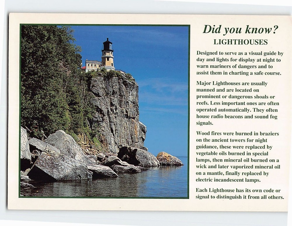 Postcard Split Rock Lighthouse Facts Minnesota USA