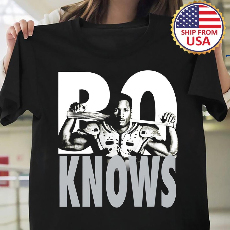 Bo Jackson Bo Knows Raiders Graphic Print Unisex Shirt S_4XL Reprint LN7385