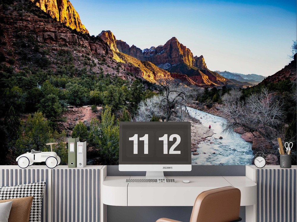 3D Mountains Rivers Winter Landscape Wall Murals Wallpaper Murals Wall Sticker