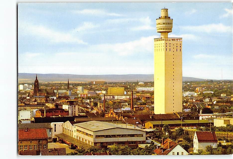 Postcard Henninger Turm und Stadtpanorama Frankfurt Germany
