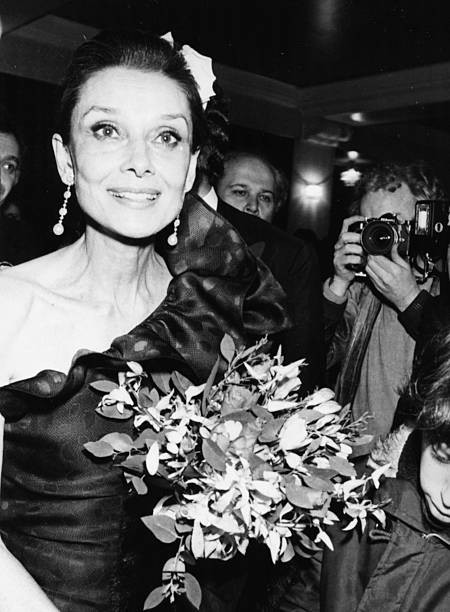 Audrey Hepburn photographed by press as she arrives at Sadler's We- Old Photo