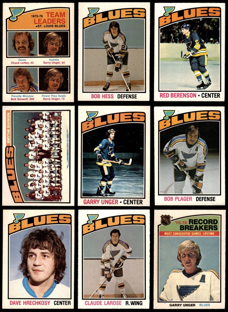 1976-77 O-Pee-Chee Blues Near Team Set 6 - EX/MT 3892719 (21 / 25 cards)