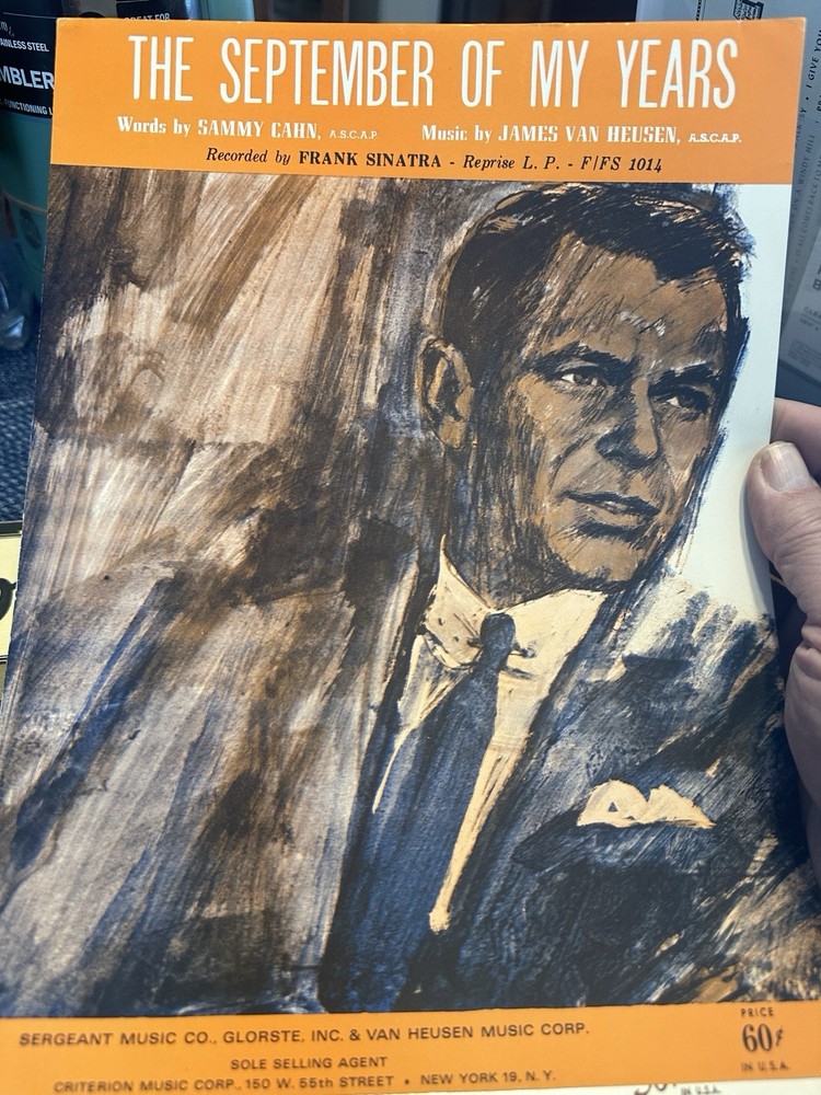 N 1965 Sheet Music  (Frank Sinatra) ‘The September Of My Years’
