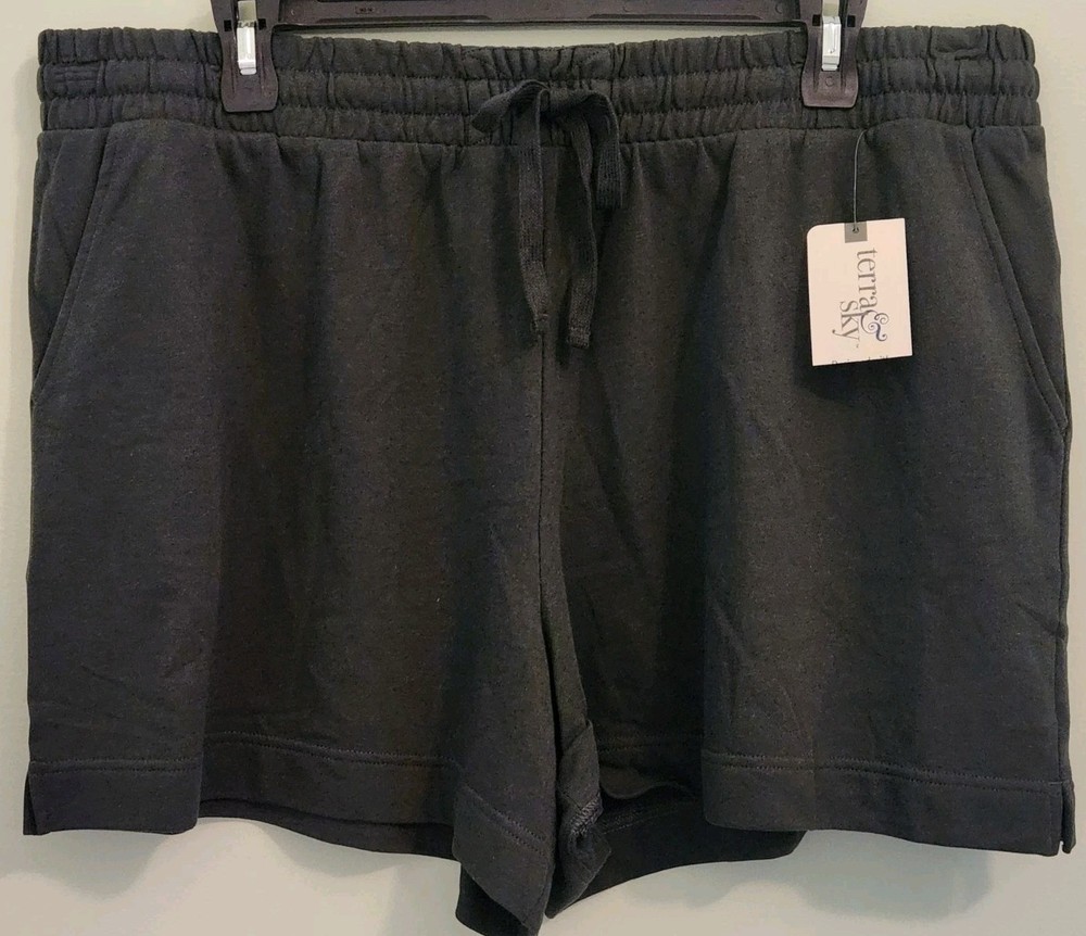 Terra & Sky Women's 2X Knit Pull-On Shorts DARK ALOE GREEN 5