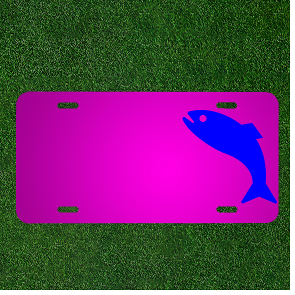 Custom Fish Blue Jump Animal Car License Plate with Names