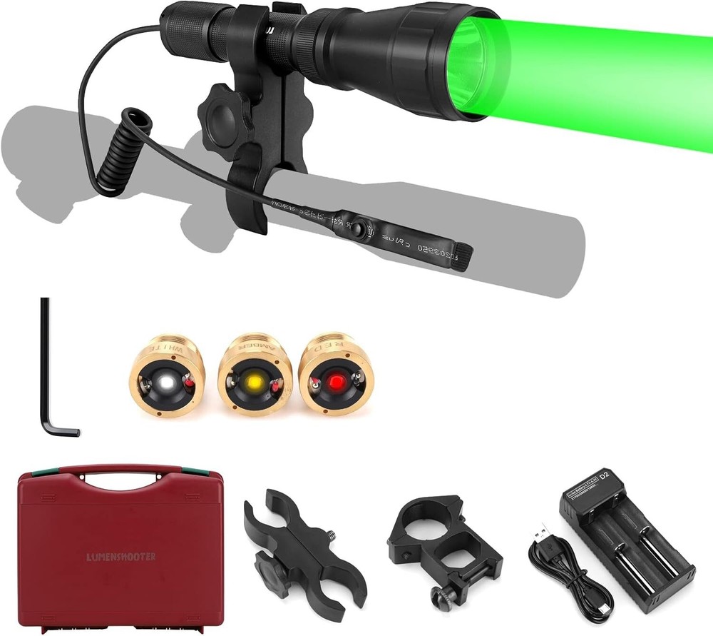 LS350 Predator Light Kit, Red Green White Amber Hunting Flashlight with Scope...