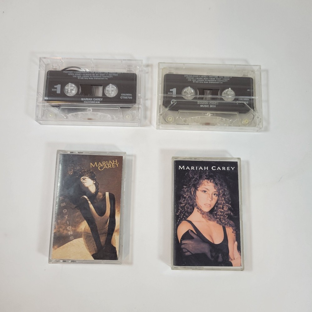VTG Mariah Carey 90's Cassettes Lot 4 Daydream/Emotions/Music Box/Mariah Carey