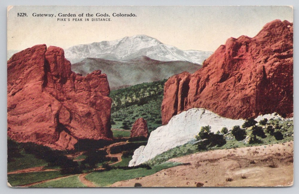 1914 Postcard Gateway Garden of the Gods Pikes Peak Colorado Vintage Posted