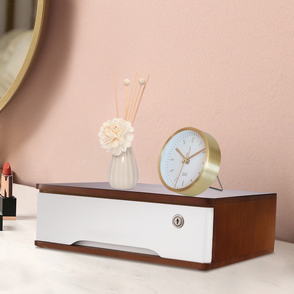 Wooden Single Ayer Drawer Desktop Storage Box for Jewelry and Small Items  