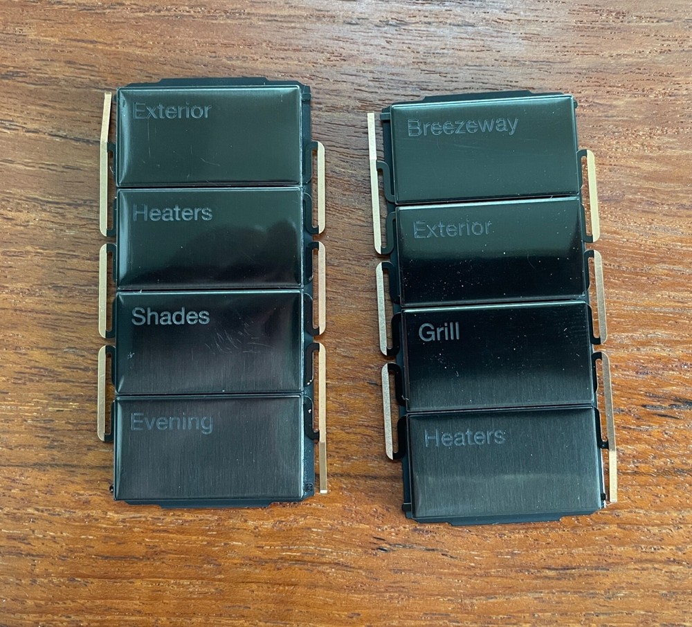 Lot of 2 Lutron Palladiom Pre-engraved 4-Button Kit