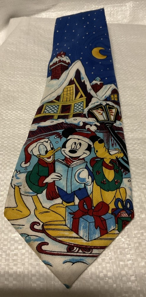Disney Mickey Unlimited Men's Necktie Tie Polyester Christmas Carol House 57