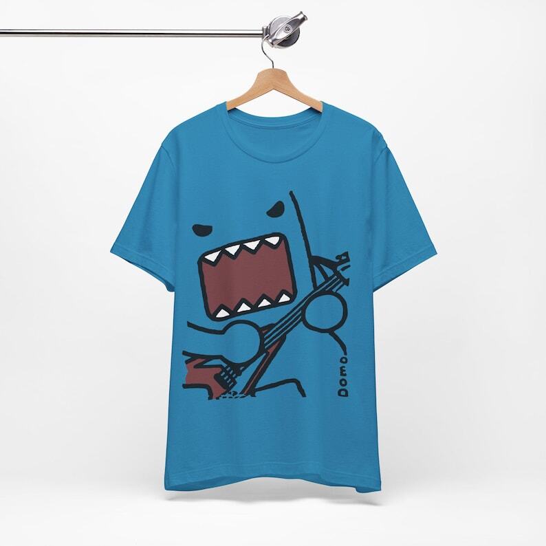 Emo Scene y2k Fashion Tshirt - Unisex Electric Guitar Domo Kun T-shirt - 2000's