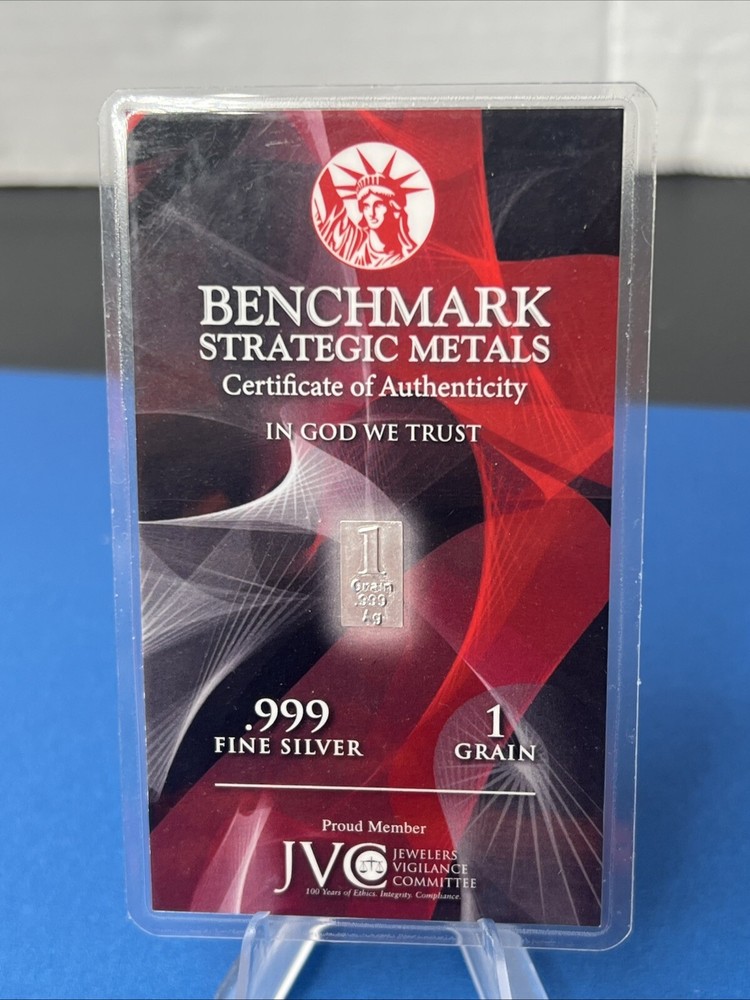 Benchmark Strategic Metals BULLION BAR 1 Grain pure fractional Silver 999 FINE
